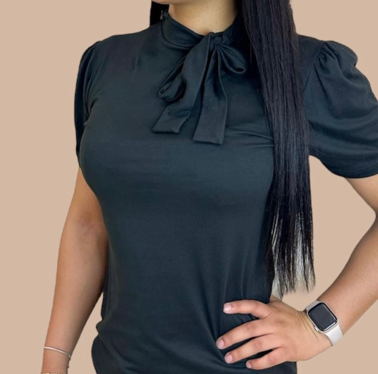 Short Sleeve Ribbon Shirt