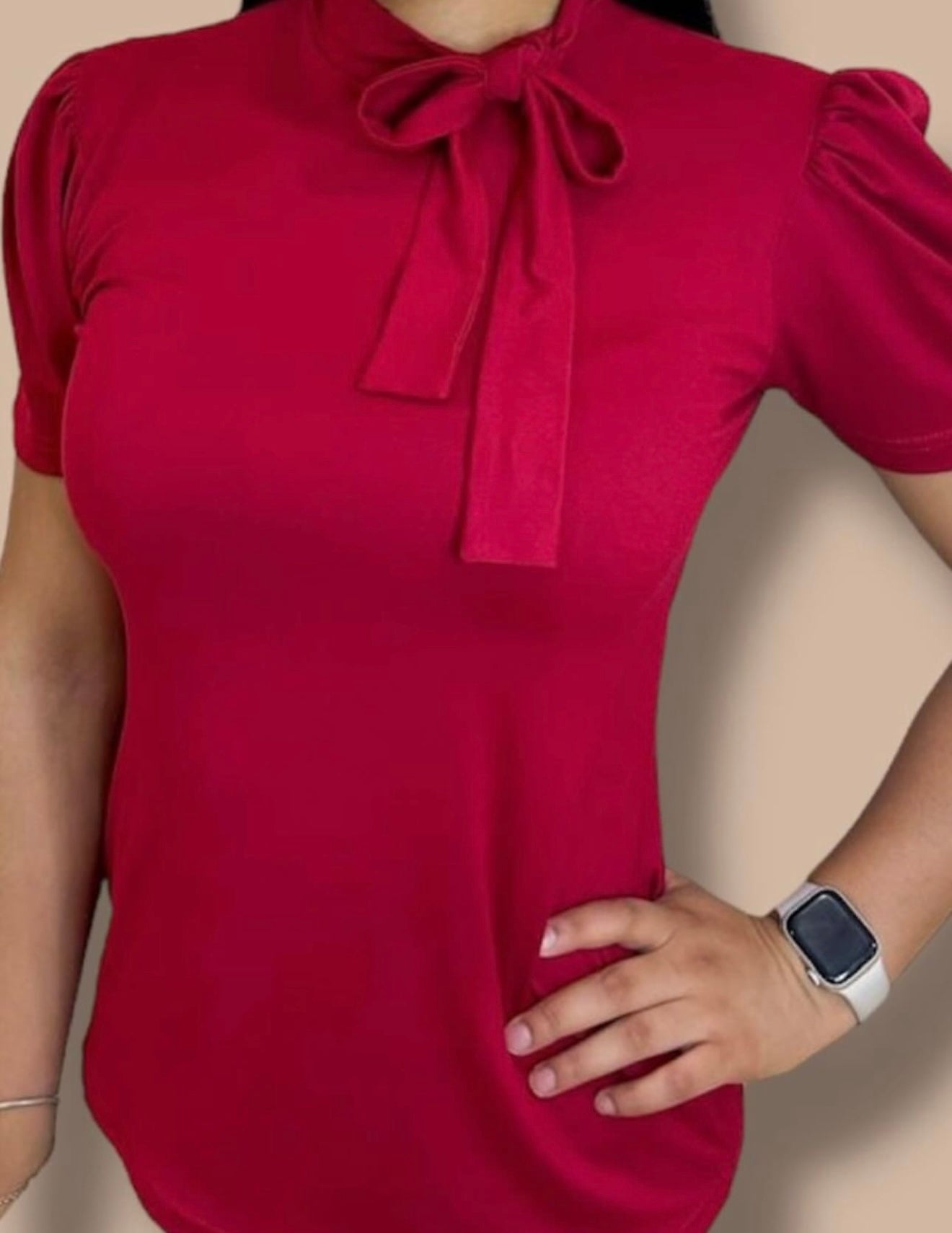 Short Sleeve Ribbon Shirt